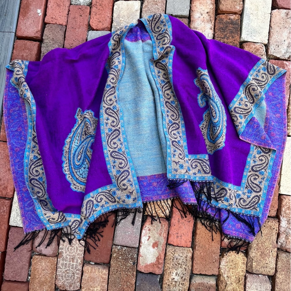 Urban CoCo Vibrant Purple and Blue shawl